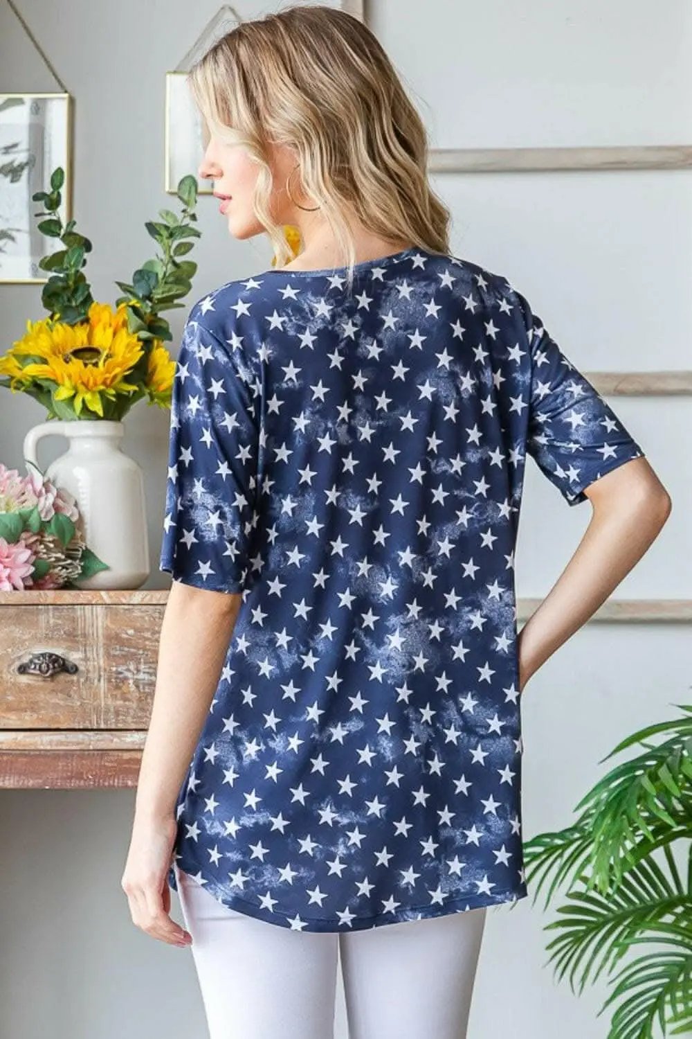 Whimsical star print babydoll top - Love Salve